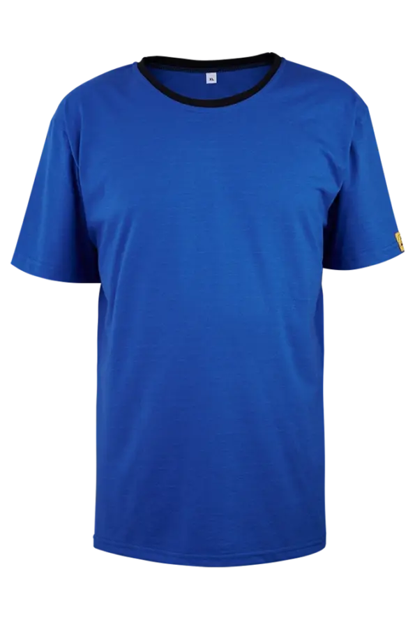 3 T SHIRT ESD GP1000 ROYAL BLUE BLACK RIB COLLAR 1